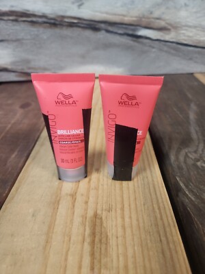 2PK Wella Brilliance Vibrant Color Mask for Coarse Hair 1 oz Travel FRESH