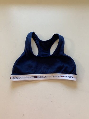 TOMMY HILFIGER Girl's Sz L 12-14 Unlined Tommy Logo Racerback Bralette Blue - Picture 2 of 4