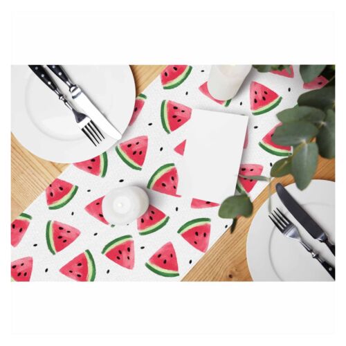 Table Runner Red Watermelon WatercolorCotton Linen Table Runner Decoration fo...