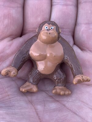 Vintage Soma Animal Brown Gorilla Miniature inch Figures 80s Toy  ❤️sj11m1
