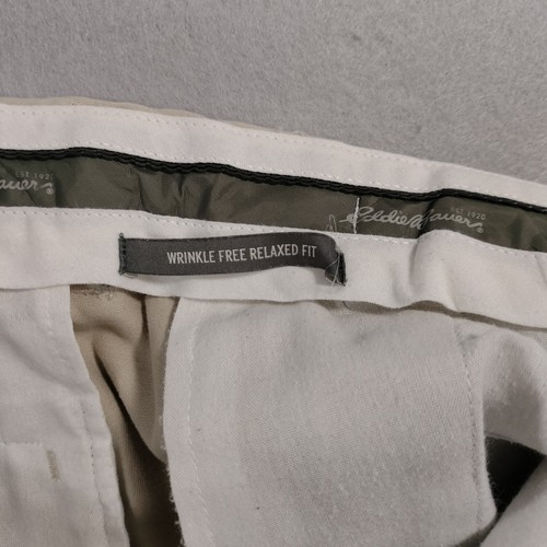 Eddie Bauer Wrinkle Free Relaxed Fit Beige Khaki Pants Mens Size 35x30 - Picture 5 of 7