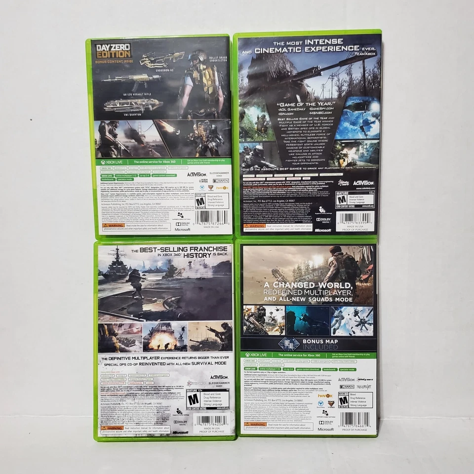 Call Of Duty - 4 Game Bundle Lot Xbox 360 Advanced Warfare MW3 Ghosts COD4 MW - Image 3 of 4