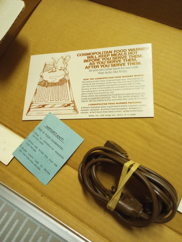 Salton Calentador de Alimentos Cosmopolitan Automático Bandeja Eléctrica Vidrio Nogal H121 y CAJA Foto 2 de 4