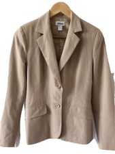 Etam Jacket Blazer Career Made In Italy Size 4 Tan Khaki