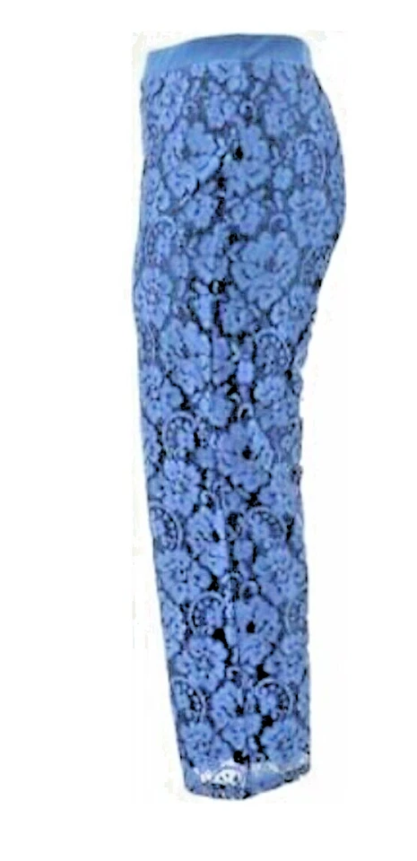 Pantalones Linea Louis Dell'Olio Designer Pull-On Forrados ENCAJE AZUL Petite 14P Nuevos sin Etiquetas Foto 2 de 4