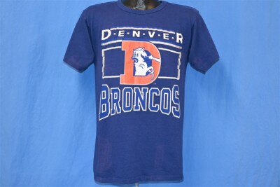 vintage 80s DENVER BRONCOS HORSE LOGO NFL CHAMPION BLUE t-shirt 