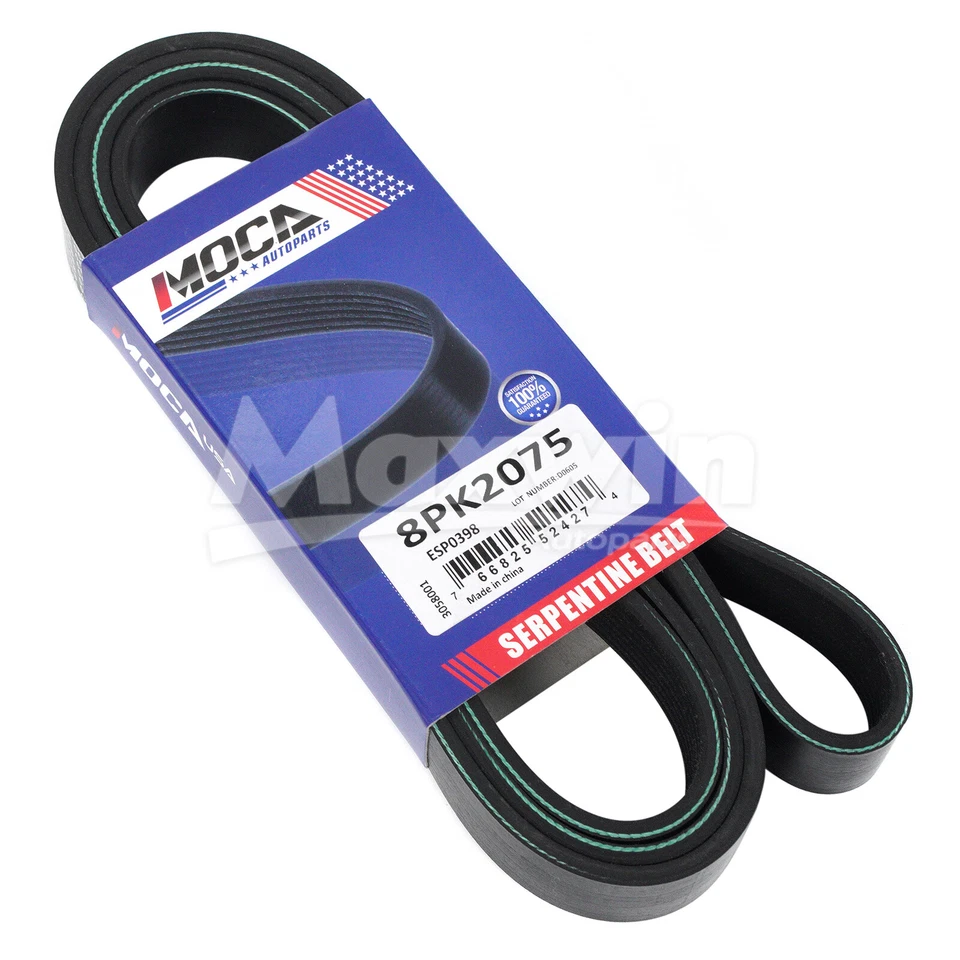 Correa serpentina 8PK2075 para Dodge W250 W350 D250 D350 1989-1993 5,9 L OHV EPDM Foto 4 de 4