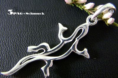 925 Sterling Silber * Anhänger *  GECKO ECHSE EIDECHSE TIER Silberanhänger NEU