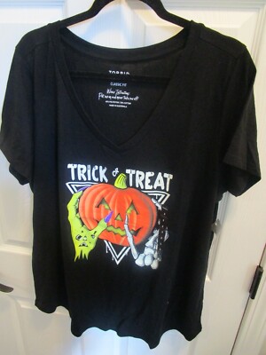 TORRID BLACK TRICK OR TREAT HALLOWEEN S/S GIRLFRIEND TEE TOP  NEW