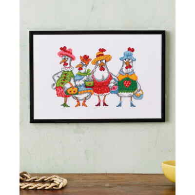 Permin Kreuzstich Stickpackung ''Chick-o-Holics'', Zählmuster, 30x20cm