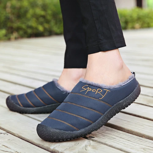 Winter Cotton Slippers Waterproof Plush Lining Warm Men Women Slippers Outdoor- - Picture 11 of 65