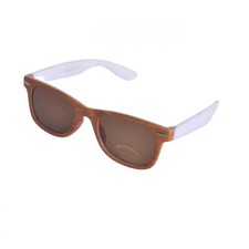 Kids Retro Brown Wood Grain Sunglasses Small/Medium UV400 Cat 3 Tinted Shades