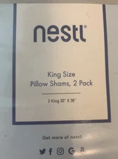 Nestl King Size Pillow Shams Soft Gray
