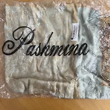 Pashmina Shawl/Scarf - 70% Pashmina 30% Silk - Gold And Green w/Fringe - New