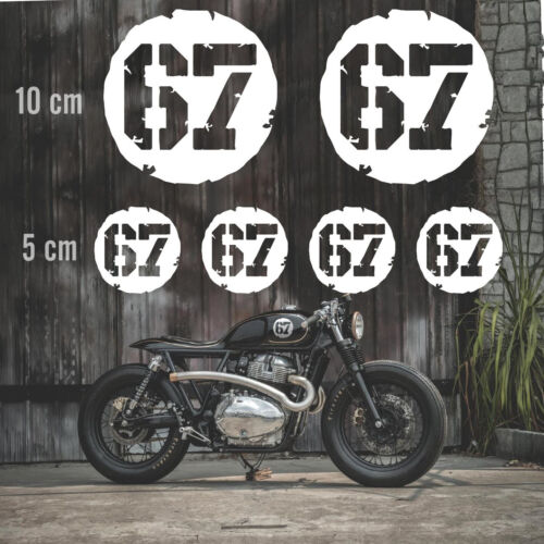 6 x nummern für Motorrad Motocross Auto Aufkleber ATV MX Enduro Cafe Racer - Bild 1 von 4