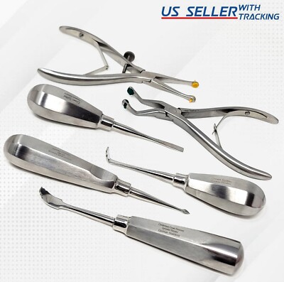 6x Dental Surgical Elevators Christensen Crown Remover Splitter Extraction SET