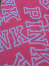VICTORIA'S SECRET Plush Fleece Blanket Throw 60x50 Pink Logo