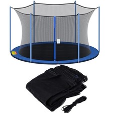 Trampoline Netting Safety Enclosure for 14 ft 6 Straight Poles Round Frame Tr...