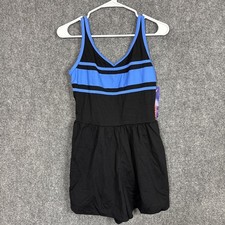 JANTZEN swimsuit One piece womens Size 14 Cobalt Lined