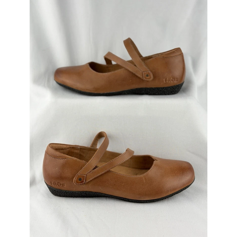 NEW Taos Banter Women Caramel Brown Leather Mary Jane Flats Shoes Comfort Size 8 - Image 3 of 4