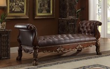Chesterfield chaise longue sdraio pouf divano vera pelle relax chaise nuovo