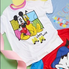 Disney Mickey  Co Ringer Tee  Mickey  Pluto  NWT  Med