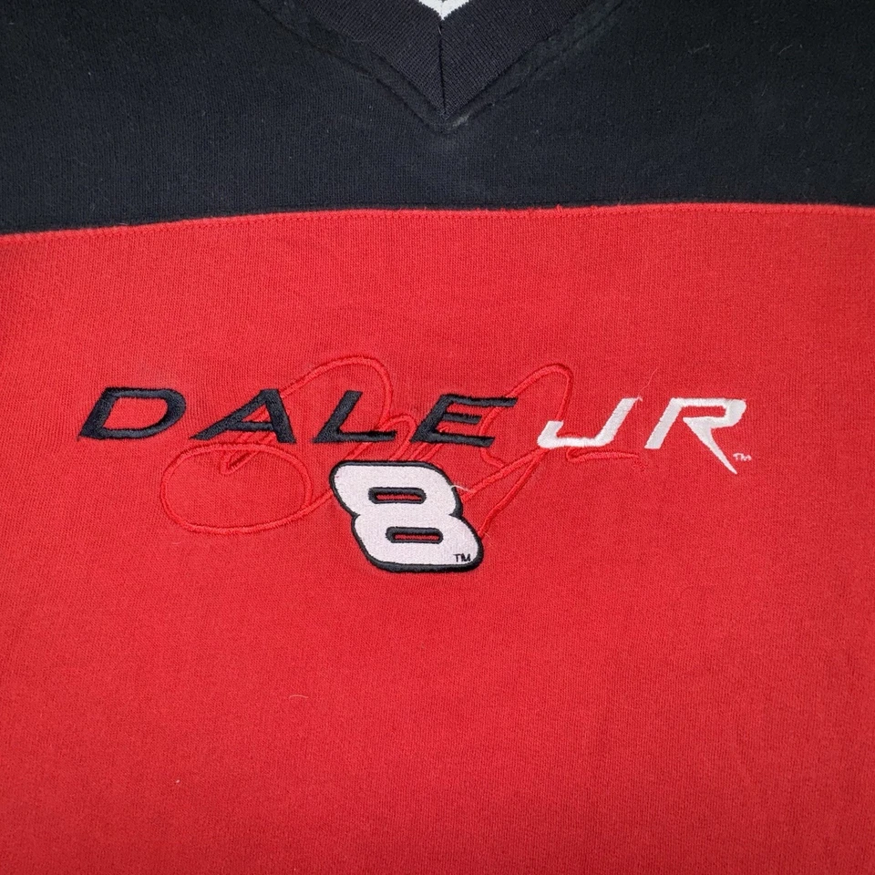 Suéter De Colección Dale Earnhardt Jr Budweiser Para Hombres Medio Cuello en V NASCAR Carreras #8 Foto 3 de 4
