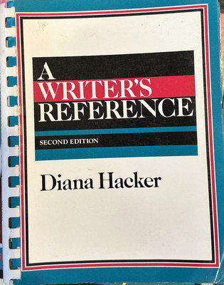 A Writer's Reference 2nd Edition by Diana Hacker Grammar Syntax Comprehensive 
