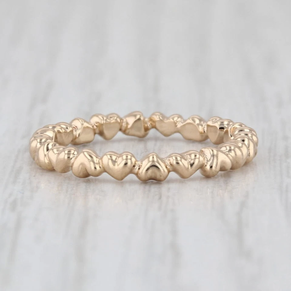 Authentic Pandora Forever Lock Stackable Ring 14k Gold Band 150160 Size 54 7 - Image 2 of 4