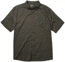 Salty Crew Men's Coastal Woven Charcoal Short Sleeve Button up Size Large