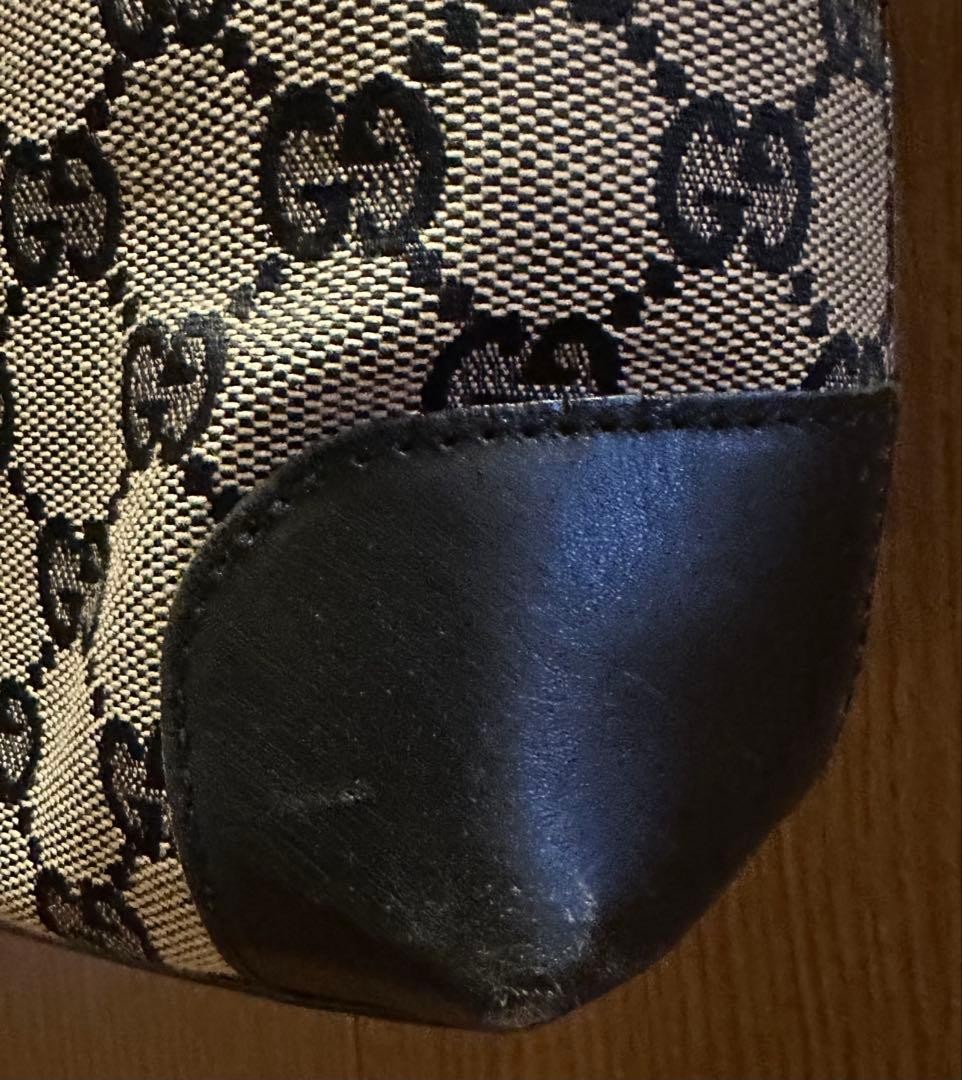 GUCCI Black Leather Handbag Authentic Classic Tote Bag with Dust Bag thumbnail 10