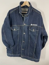 Vintage Phat Farm Jean Jacket Mens XXL Blue Y2K Hip Hop 90's Trucker Streetwear 