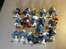 Lot of 17 McDonalds Peyo 2010 Smurfs  Toys Used FULL SET with duplicate.