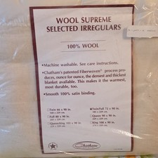 Chatham Wool Supreme 100 Wool Blanket Vanilla Twin/Full 72x90