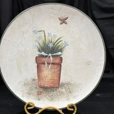 Ceramic Decorative 10” Plate by CB ~Spring, Summer, Farmhouse, Planter, Flowers