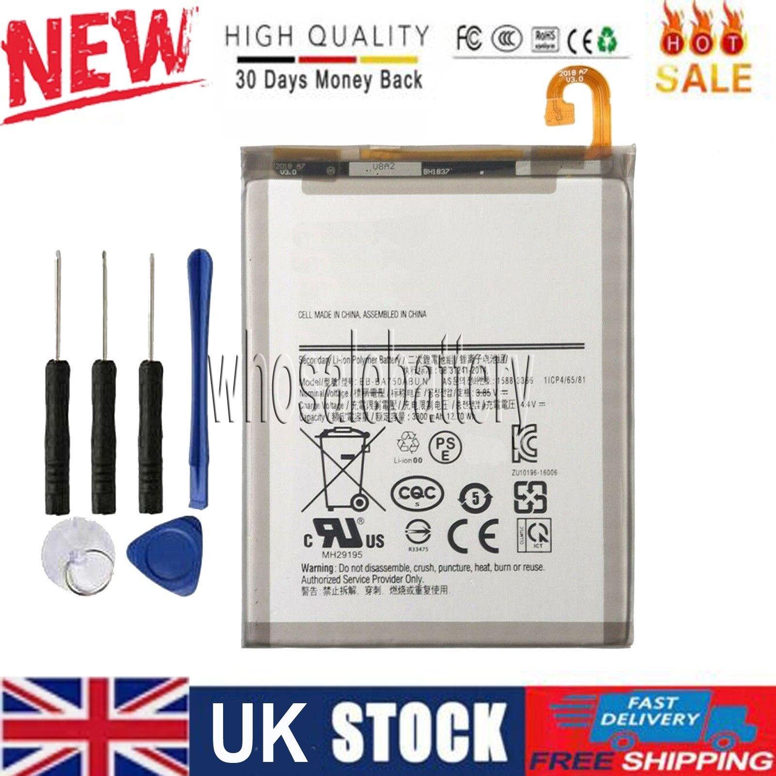 EB-BA750ABU Battery for Samsung Galaxy A7 2018 A750 A10 2019 A105 with Toolkit