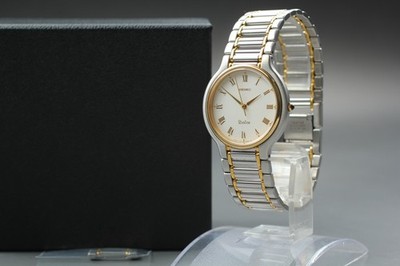 Vintage 1987 Seiko Dolce 7741-6050 Bicolor Roman Quartz Mens Watch From JAPAN