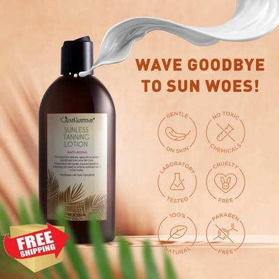 Just Nutritive Sunless Tanning Lotion Anti-Aging Self Tanner 8oz