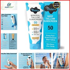 Beef Tallow Sunscreen SPF 50   Mineral Sunscreen for Face  Body, Unscented, ...