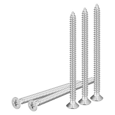 DTGN 50Pcs #8x2-1/2 Flat Head Wood Screws, 304 Stainless #8x2-1/2'', Silver 