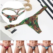 Men's Low rise Bikini Beachwear Thongs G String Swimwear Underwear Briefs