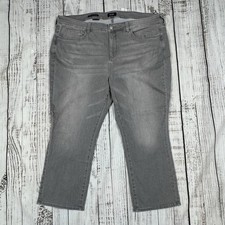 NYDJ Capri Jeans Marilyn Straight Size 22W Gray Stretch Lift Tuck Crop Plus