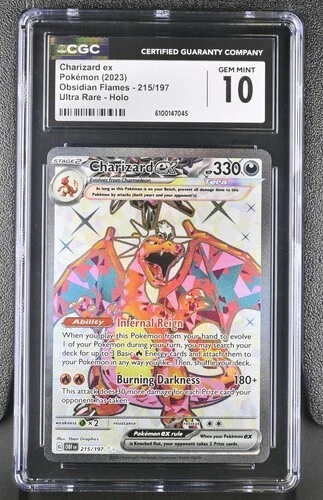 Charizard Ex Obsidian Flames Ultra Rare Holo 215/197 CGC 10