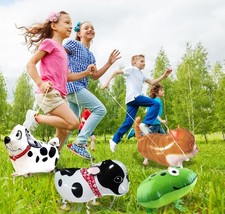 20 Walking Animal Balloons Pet Airwalker Helium Foil Balloon Dog Bear Cow Frog