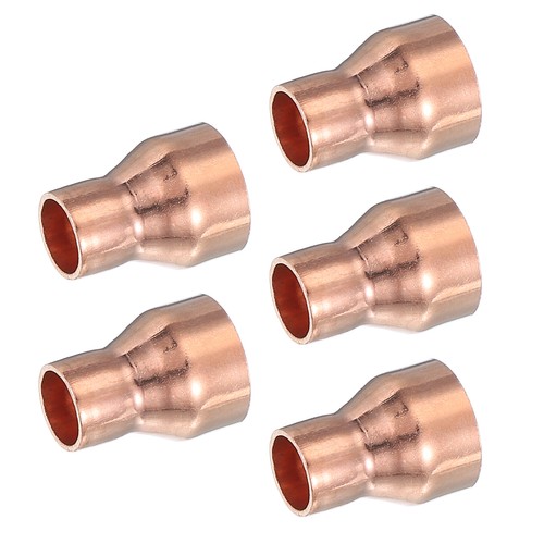 5Pcs Copper Reducer 5/8"x3/8" ID Reducing Copper Coupling Fitting Pipe Adapter