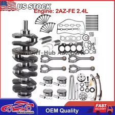 2AZ-FE 2.4L Engine Overhaul Rebuild Kit w/ Crankshaft Rods Timing Kit For Toyota
