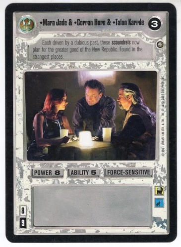 Star Wars CCG Oversize Jumbo Promo Card Mara Jade, Corran Horn & Talon Karrde