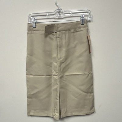 French Toast Girls Beige Twill Zip Slit School Uniform Skirt Size 12
