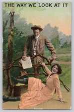 1911 Comic Courtship Postcard “The Way We Look At It” Fulton NY