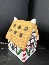 Vintage 1992 House of Lloyd Gingerbread House Christmas Candy Cane Ceramic